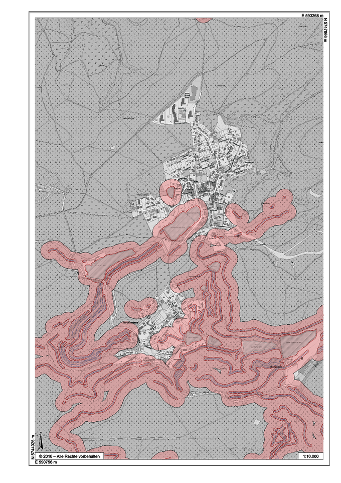 Kartenausschnitt Hahnenklee-Bockswiese mit Bestandtteilen der Oberharzer Wasserwirtschaft