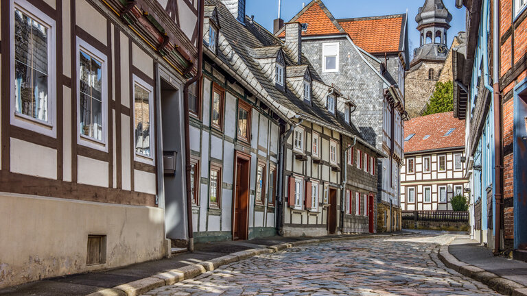 Goslar, Peterstraße von vorne fotografiert